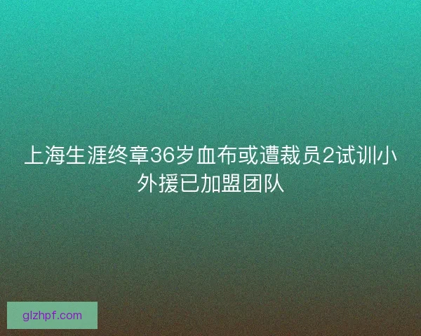 上海生涯终章36岁血布或遭裁员2试训小外援已加盟团队